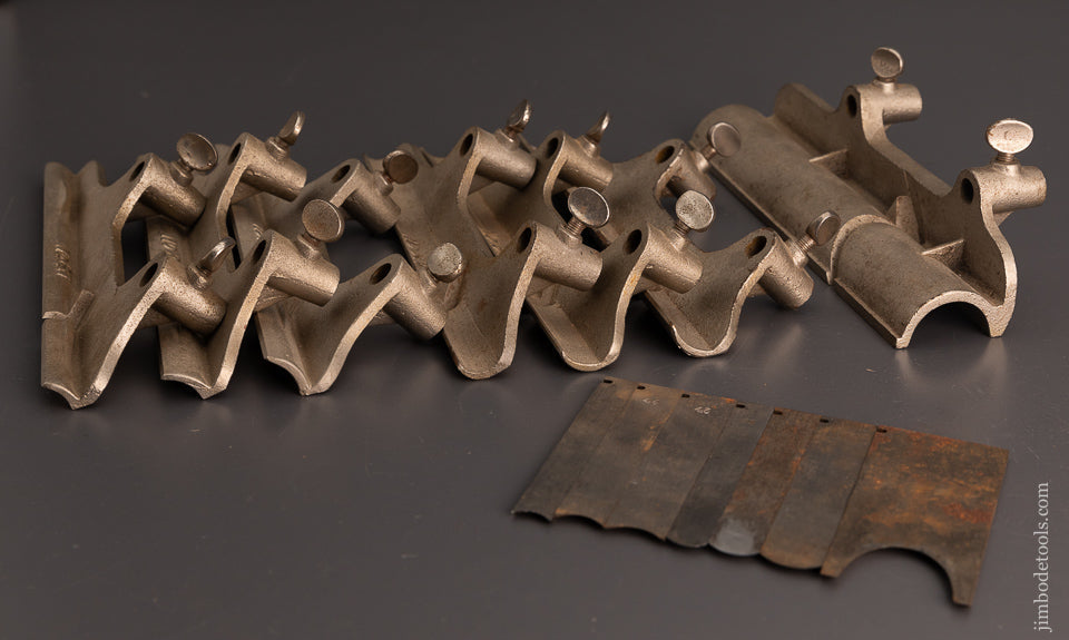 Rare 7 Auxiliary Hollow & Round Bottoms for STANLEY No. 45 Combination Plane with Irons - 103746