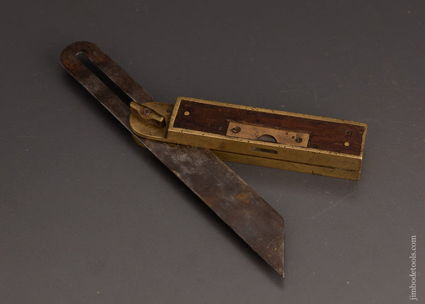 HOWARD PATENT 1868 Rosewood & Brass Bevel with Level 8 Inch - 103846