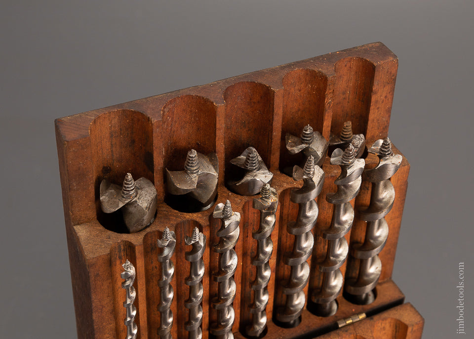 Excellent Set of FORD Solid Center Auger Bits in Original Box - 103877