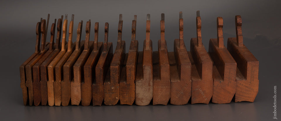 Set of 18 Hollow & Round Planes 9 Pairs 9 Makers All Fine -  103898