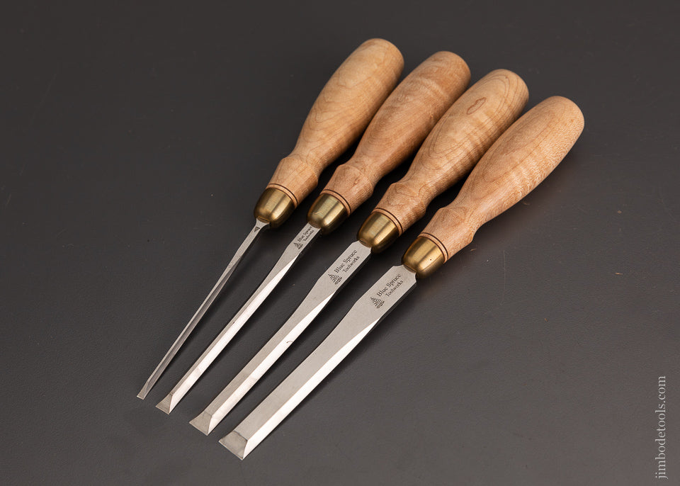Mint Unused Set of 4 BLUE SPRUCE Dovetail Chisels - 103924