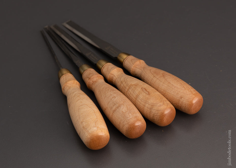 Mint Unused Set of 4 BLUE SPRUCE Dovetail Chisels - 103924
