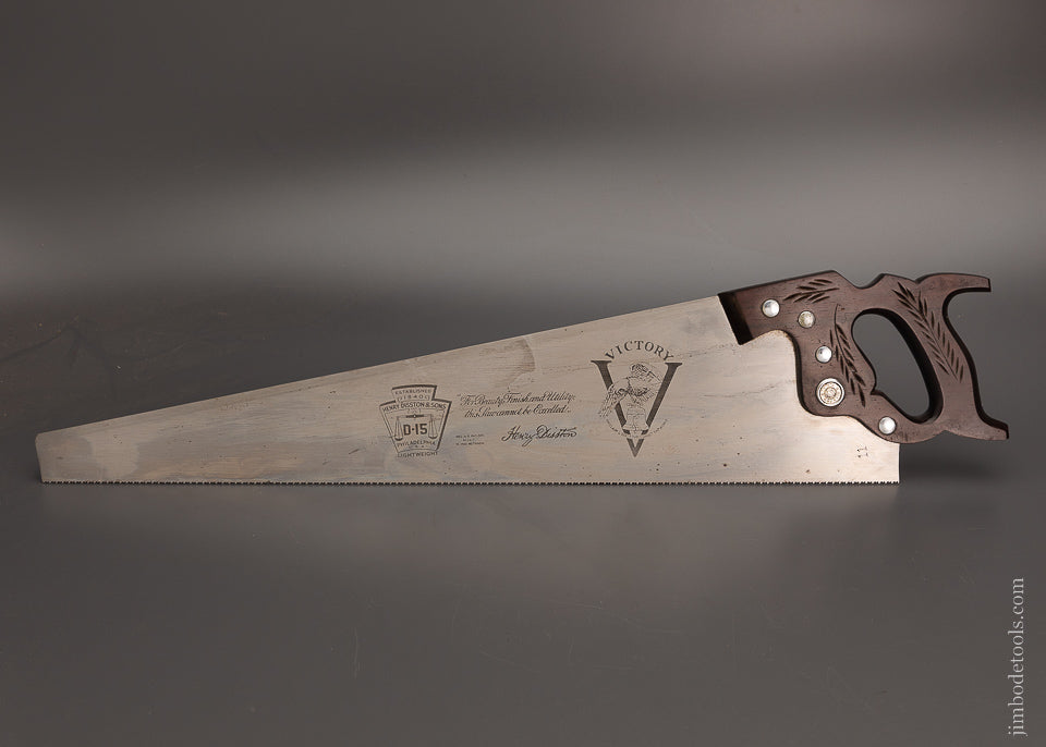 DISSTON D-15 VICTORY Hand Saw 26 Inch Rosewood Handle - 103975