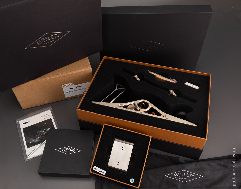 BRIDGE CITY TOOL WORKS No. HP-12 Dual Angle Bench Plane Mint in Box with 3 Irons - 104023