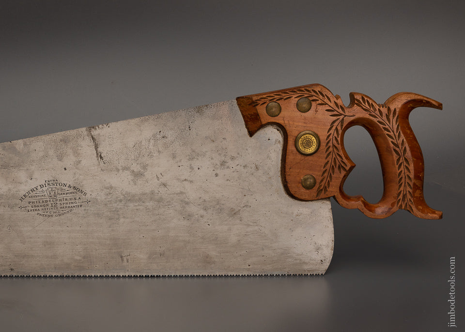Astonishing DISSTON No. 12 London Spring Hand Saw - 104041
