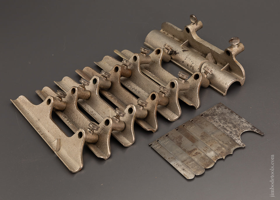 Rare 7 Auxiliary Hollow & Round Bottoms for STANLEY No. 45 Combination Plane with Irons - 104045