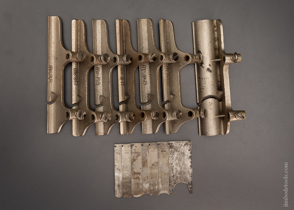 Rare 7 Auxiliary Hollow & Round Bottoms for STANLEY No. 45 Combination Plane with Irons - 104045