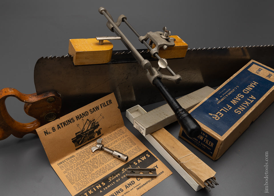 ATKINS Hand Saw Filer Mint in Box with Box of Files - 104071