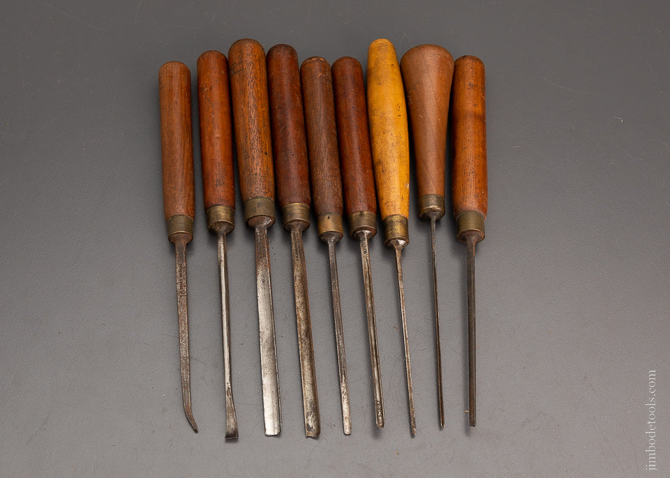 Set of 9 ADDIS Carving Chisels - 104082