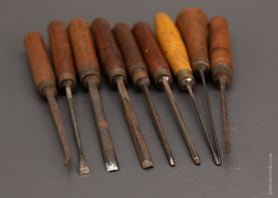 Set of 9 ADDIS Carving Chisels - 104082
