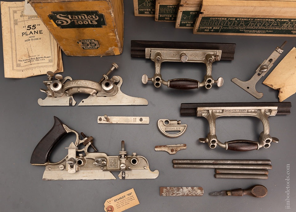 STANLEY No. 55 Combination Plane 100% Complete & Fine in Original Box - 104204