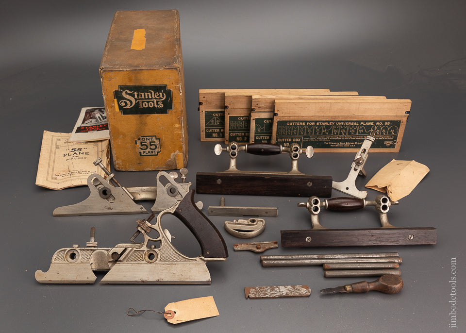 STANLEY No. 55 Combination Plane 100% Complete & Fine in Original Box - 104204