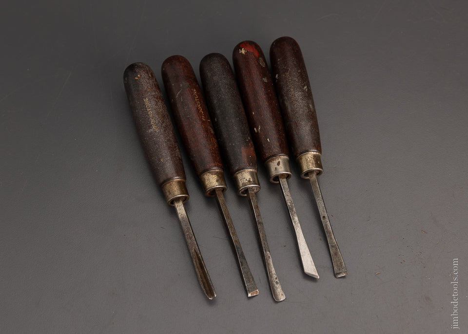Vintage BROOKSTONE Carving Tools Set of 5 - 104213