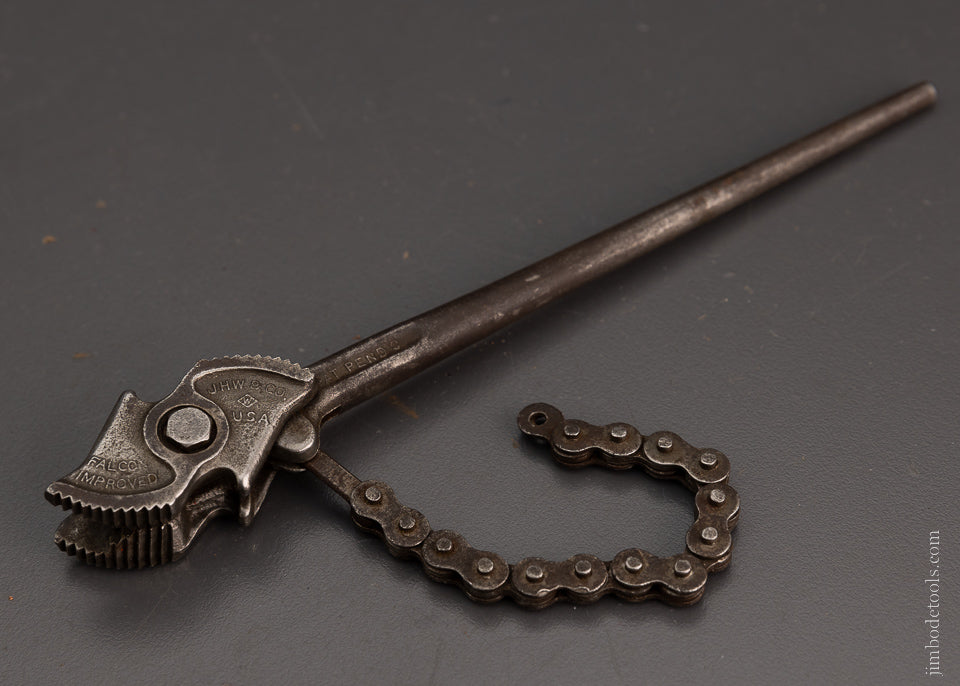 Very Rare! Salesman's Sample Seven inch BROCK Patent December 13, 1881 WILLIAMS & CO Vulcan Chain Pipe Wrench - 104241