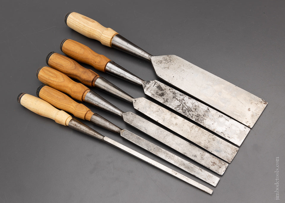 JAMES SWAN No. B106 Set of 6 Socket Firmer Chisels in Original Box - 104375