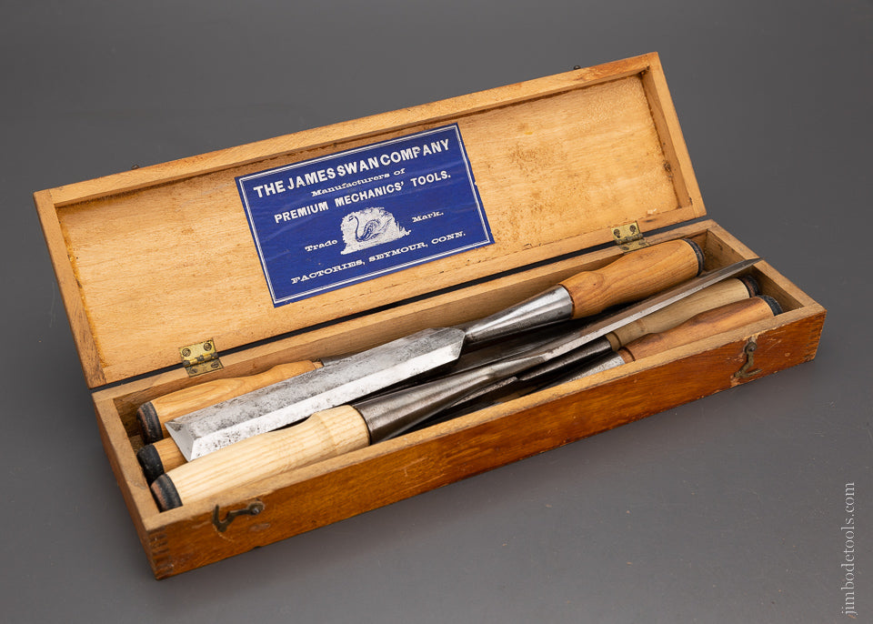 JAMES SWAN No. B106 Set of 6 Socket Firmer Chisels in Original Box - 104375