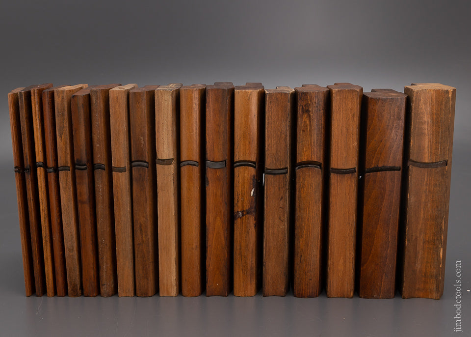 Complete Working Set of 18 Hollows & Rounds Molding Planes 2-18 EVENS - 104405