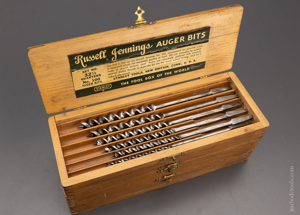 Complete Set of 13 RUSSELL JENNINGS Auger Bits in Original Three Tiered Box - - 104436