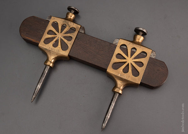 Ornate, Pierced Brass & Steel 7 Inch Trammel Points - 104443