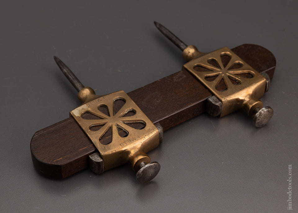 Ornate, Pierced Brass & Steel 7 Inch Trammel Points - 104443