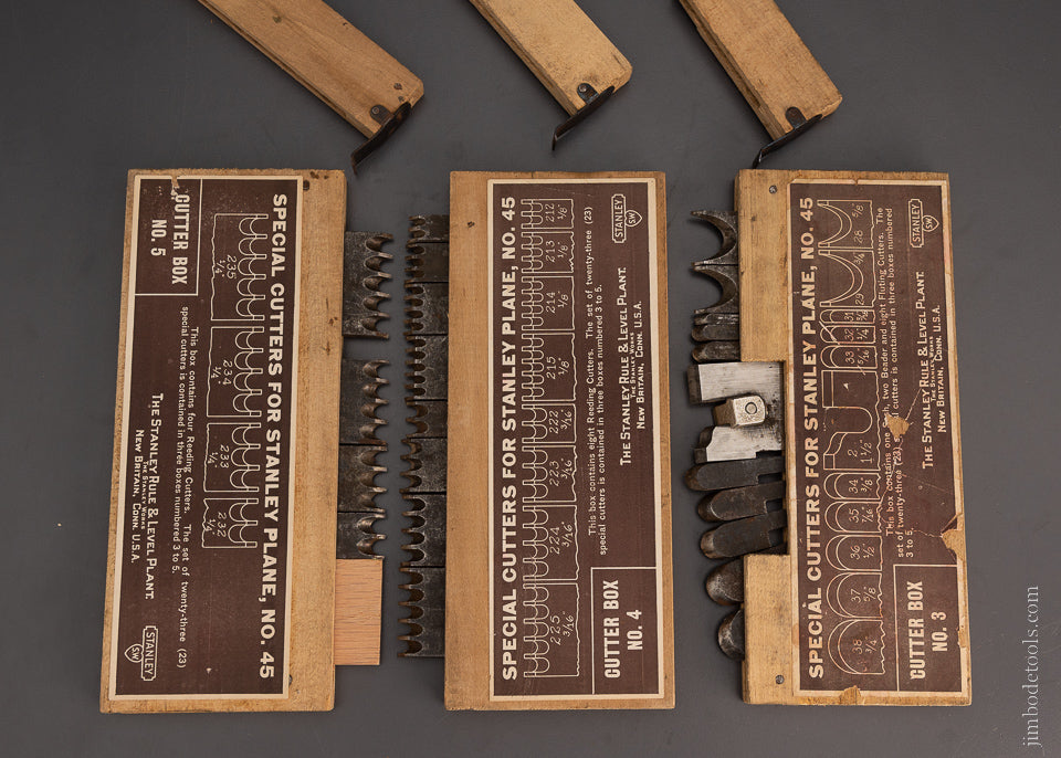 Rare 100% Complete Set of “SPECIAL” Cutters for STANLEY No. 45 Combination Plane - 104469