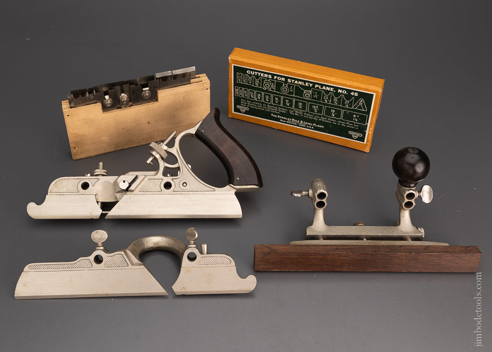 100% Complete Mint & Unused SWEETHEART STANLEY No. 45 Combination Plow Plane in Box Ca. 1920’s - 104536