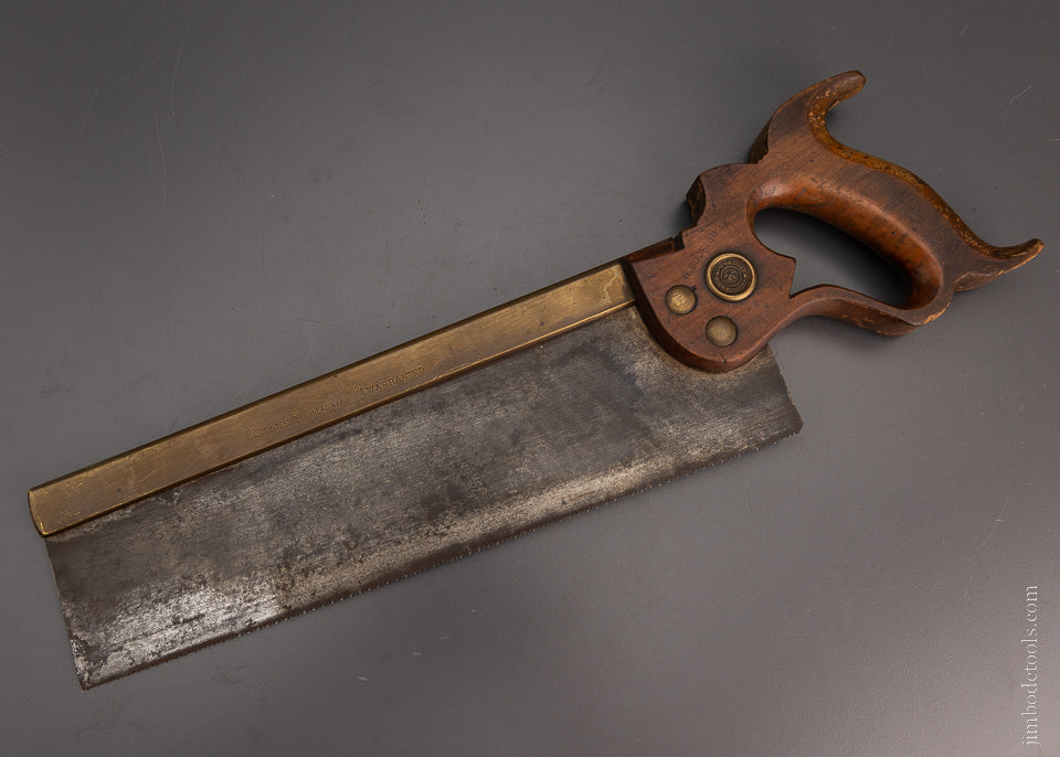 Excellent HENRY DISSTON Rare Brass Back Tenon Saw Just Sharpened - 104541