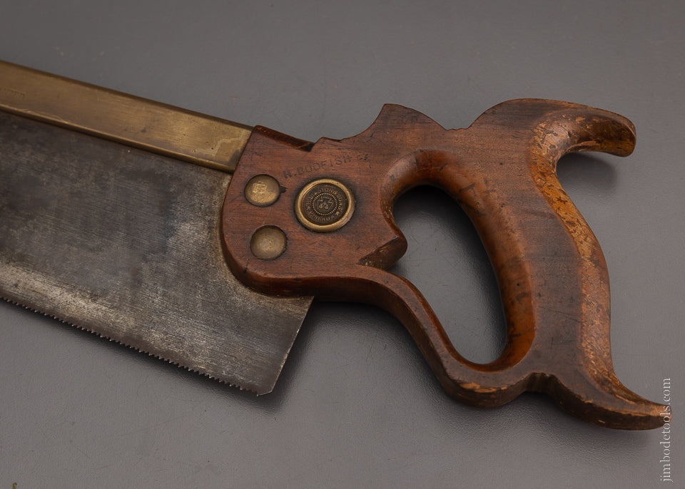 Excellent HENRY DISSTON Rare Brass Back Tenon Saw Just Sharpened - 104541