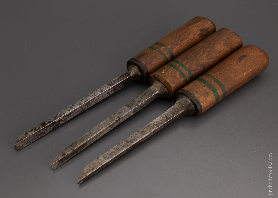 Matched Set of 3 Pig Sticker Mortise Chisels by FOOTPRINT - 104583