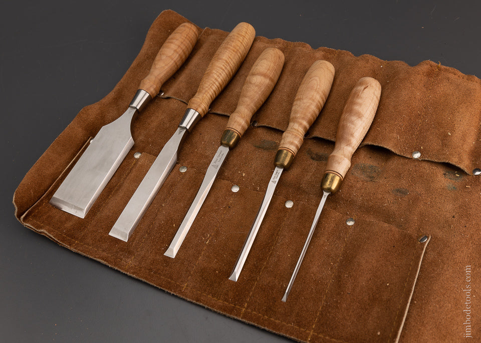 Dead Mint BLUE SPRUCE TOOL WORKS Set of 5 Dovetail Chisels - 104667