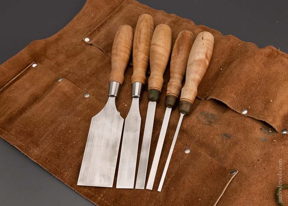 Dead Mint BLUE SPRUCE TOOL WORKS Set of 5 Dovetail Chisels - 104667