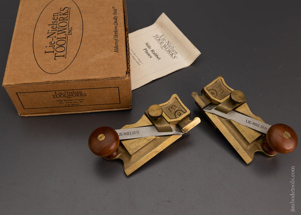 LIE NIELSEN No. 98 & 99 Left & Right Side Rabbet Plane Pair Discontinued Mint in Box - 104692
