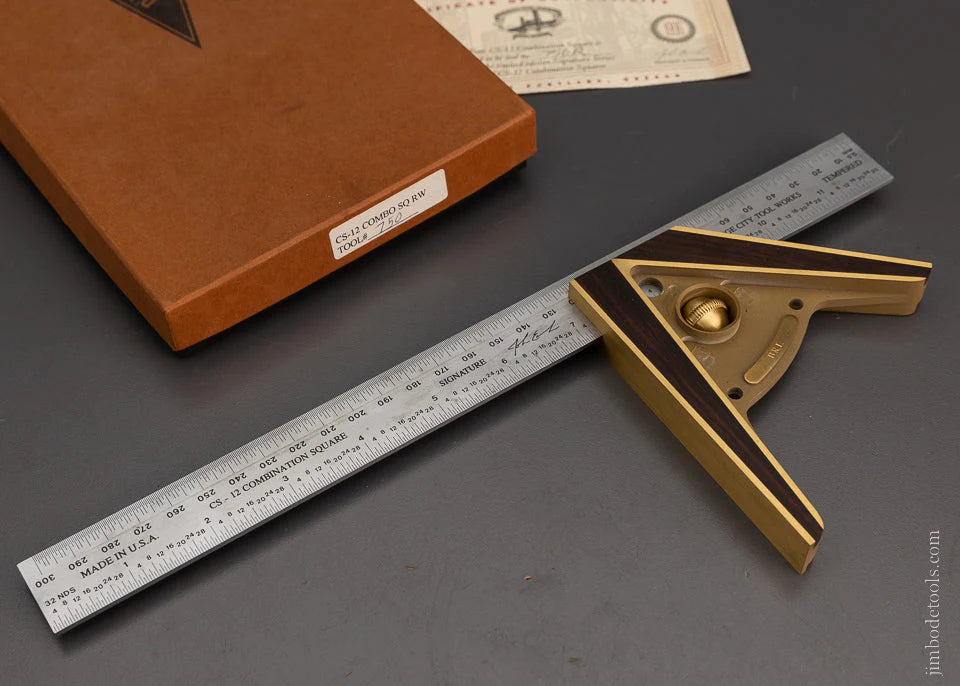 BRIDGE CITY TOOL WORKS CS-12 Combination Square Rosewood MINT in Original Box 104728