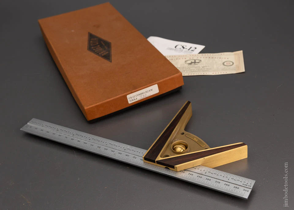 BRIDGE CITY TOOL WORKS CS-12 Combination Square Rosewood MINT in Original Box 104728