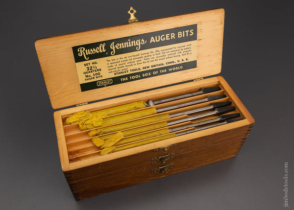 Complete Set of 13 RUSSELL JENNINGS Auger Bits in Original Three Tiered Box - 104733