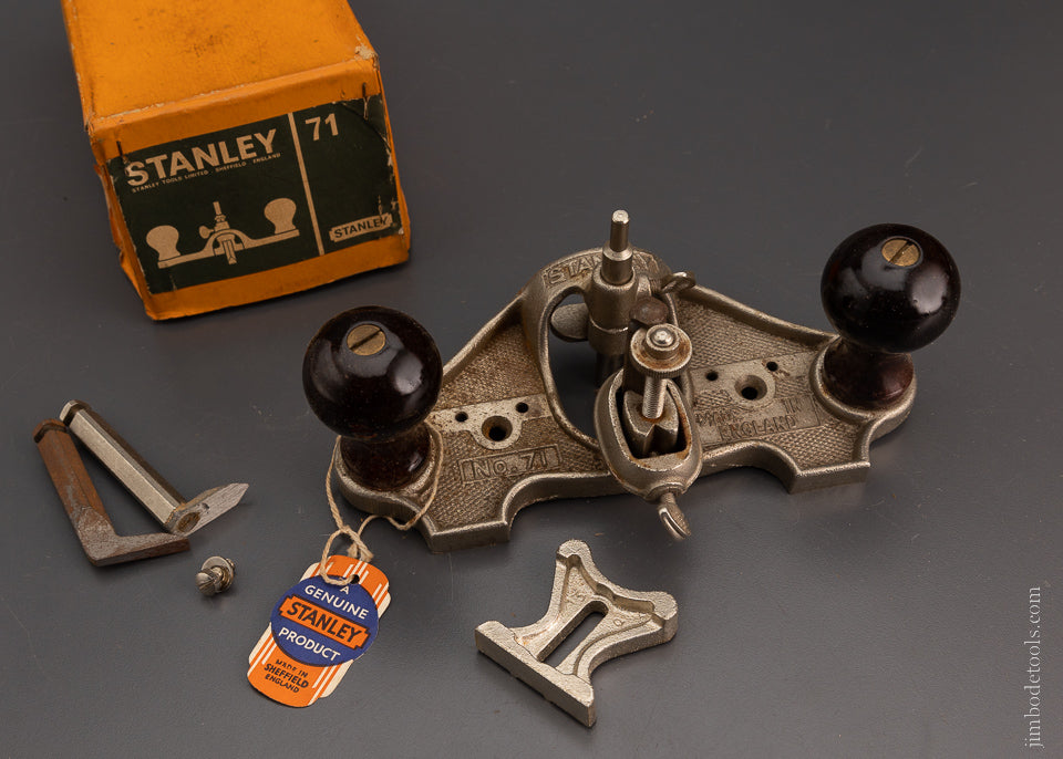 STANLEY No. 71 Router Plane 100% Complete Near Mint in Box - 104748