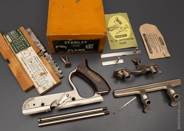 STANLEY No. 50 Combination Plow Plane Near Mint in Box 100% Complete - 104766