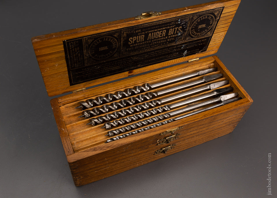 Extra Fine Set of 13 RUSSELL JENNINGS Auger Bits in Original 3 Tiered Box - 104786