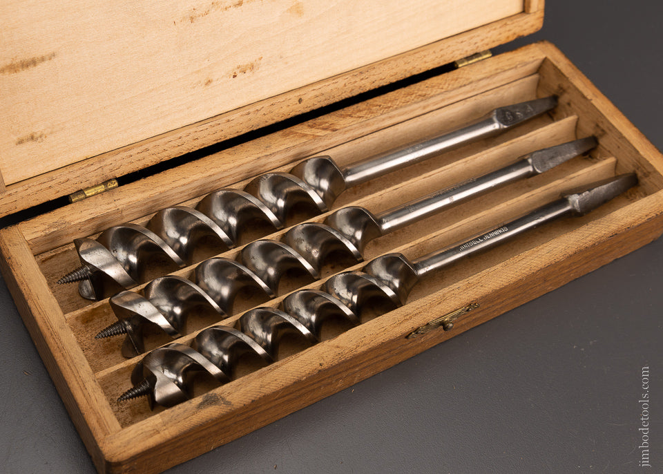 Extra Fine Set of 13 RUSSELL JENNINGS Auger Bits in Original 3 Tiered Box - 104786