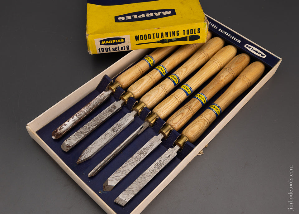 Set of 6 MARPLES Woodturning Tools Near Mint in Box - 104801