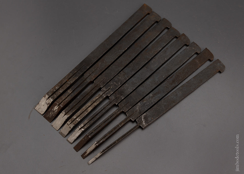 Set of 8 Mint Plow Plane Irons HILDICK - 104802