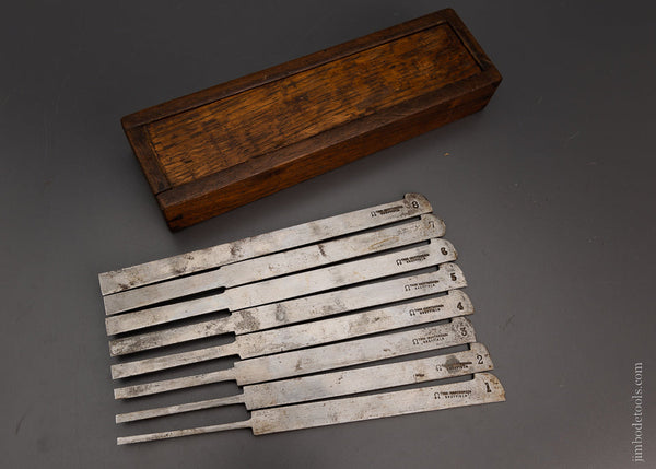 New Old Stock Plow Plane Irons Custom Dovetailed Box IBBOTSON - 104807