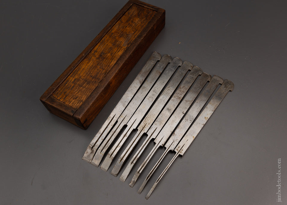 New Old Stock Plow Plane Irons Custom Dovetailed Box IBBOTSON - 104807