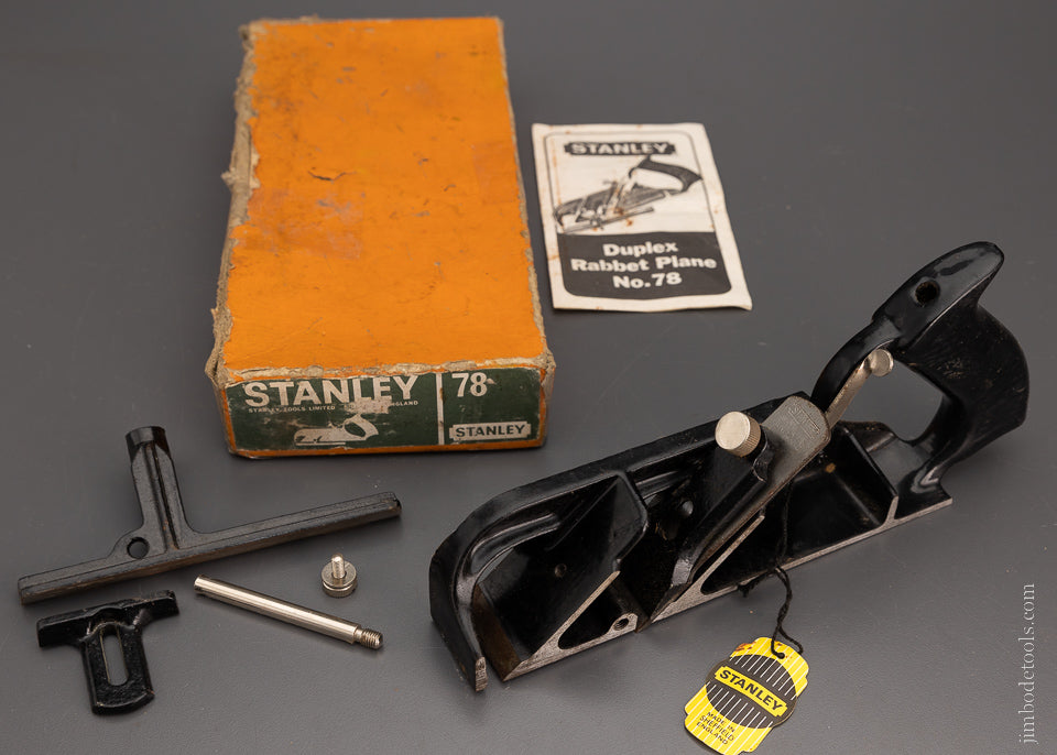 STANLEY No. 78 Rabbet Plane 100% Near Mint in Box with Tag - 104822