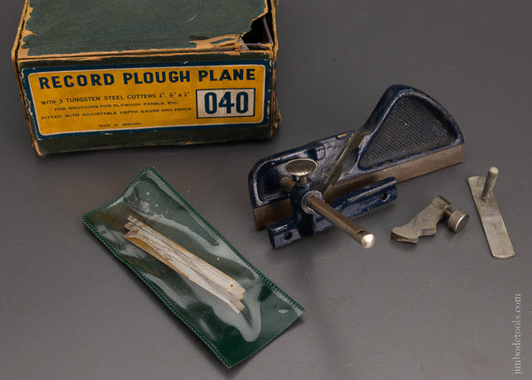 RECORD No. 040 Plow Plane 100% Complete in Original Box - 104831