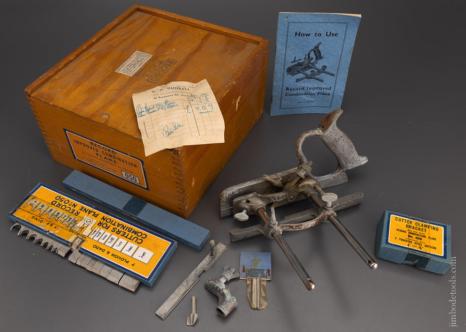 RECORD No. 050 Combination Plane 100% COMPLETE in Original Box with 1952 Receipt - 104848