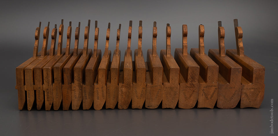 Crisp SKEWED Set of 18 Hollow & Round Moulding Planes by WM. MARPLES Skewed - 104853