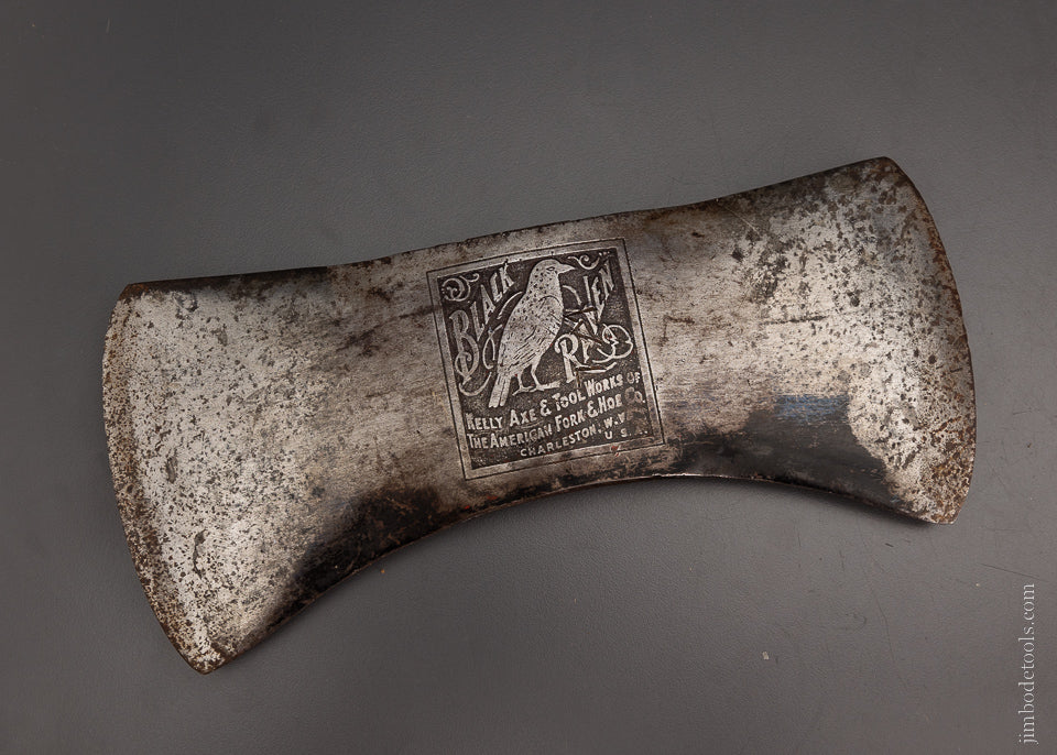 Extra Fine Embossed KELLY BLACK RAVEN Double Bit Axe - 104873