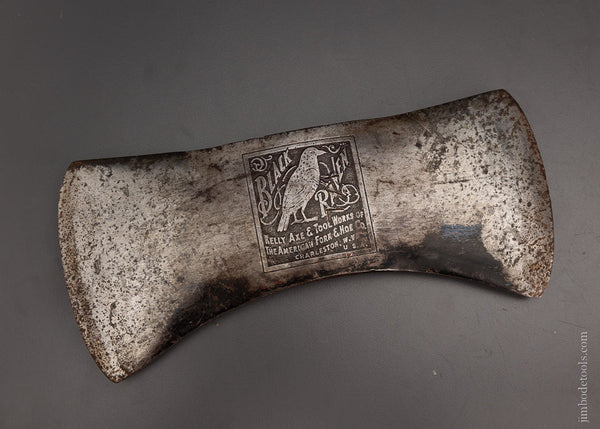 Extra Fine Embossed KELLY BLACK RAVEN Double Bit Axe - 104873