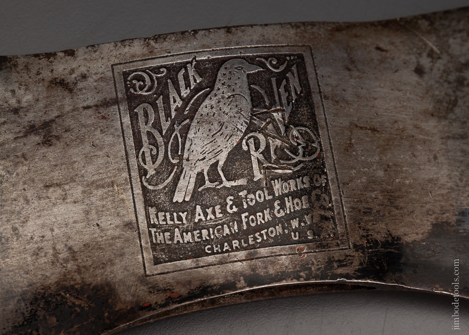 Extra Fine Embossed KELLY BLACK RAVEN Double Bit Axe - 104873